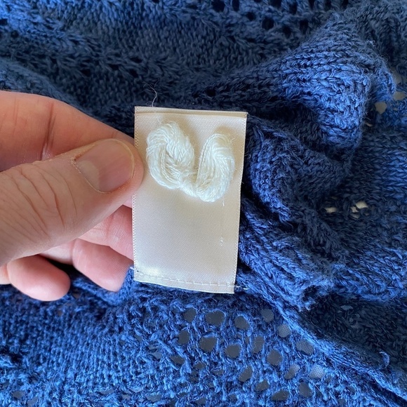 Moth Anthropologie Crochet Long Open Front Gradient Color Cardigan Size Medium - Picture 8 of 12